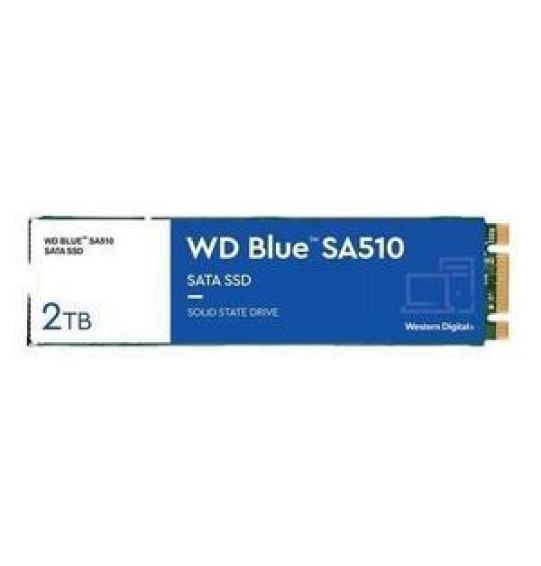 SSD | WESTERN DIGITAL | Blue SA510 | 2TB | M.2 | SATA 3.0 | 3D NAND | Write speed 520 MBytes/sec | Read speed 560 MBytes/sec | TBW 500 TB | MTBF 1750000 hours | WDS200T3B0B