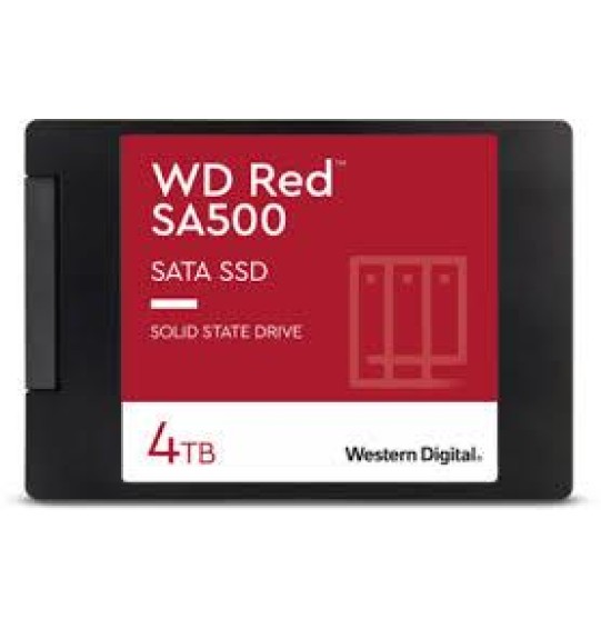 SSD | WESTERN DIGITAL | Red SA500 | 4TB | SATA 3.0 | Write speed 520 MBytes/sec | Read speed 560 MBytes/sec | 2,5" | TBW 500 TB | MTBF 1750000 hours | WDS400T2R0A