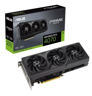 Graphics Card | ASUS | 12 GB | GDDR6X | 192 bit | PCIE 4.0 16x | Triple slot Fansink | 1xHDMI | 3xDisplayPort | PRIME-RTX4070-O12G