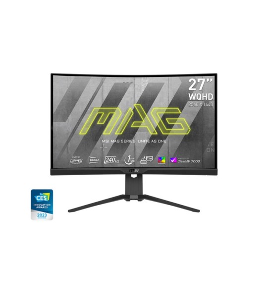 LCD Monitor | MSI | 27" | Gaming/Curved | Panel VA | 2560x1440 | 16:9 | 240Hz | 1 ms | Height adjustable | Tilt | Colour Black | MAG275CQRXF