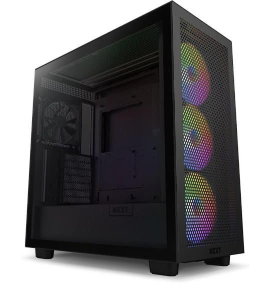 CASE MIDITOWER ATX W/O PSU/BLACK H7 FLOW RGB NZXT