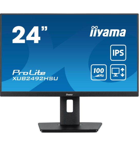 LCD Monitor | IIYAMA | XUB2492HSU-B6 | 24" | Panel IPS | 1920x1080 | 16:9 | Matte | 0.4 ms | Speakers | Swivel | Pivot | Height adjustable | Tilt | Colour Black | XUB2492HSU-B6