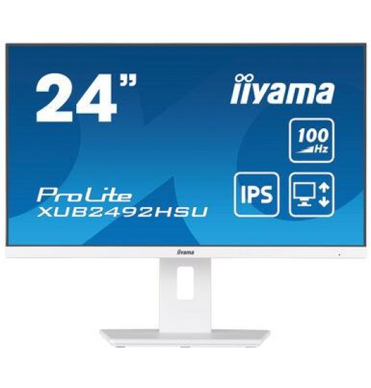 LCD Monitor | IIYAMA | 23.8" | Business | Panel IPS | 1920x1080 | 16:9 | 100Hz | Matte | 0.4 ms | Speakers | Swivel | Pivot | Height adjustable | Tilt | XUB2492HSU-W6