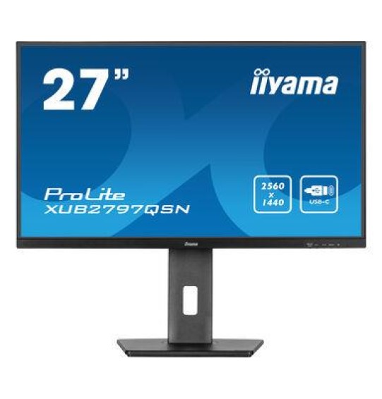 LCD Monitor | IIYAMA | 27" | Business | Panel IPS | 2560x1440 | 16:9 | 100Hz | Matte | 1 ms | Speakers | Swivel | Pivot | Height adjustable | Tilt | Colour Black | XUB2797QSN-B1