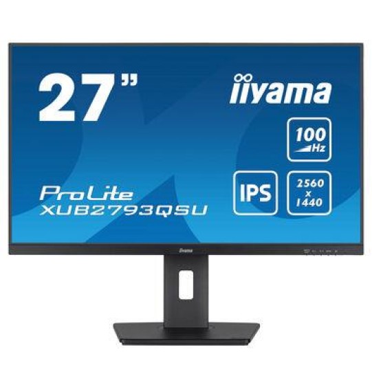 LCD Monitor | IIYAMA | 27" | Business | Panel IPS | 2560x1440 | 16:9 | 100Hz | Matte | 1 ms | Speakers | Swivel | Pivot | Height adjustable | Tilt | Colour Black | XUB2793QSU-B6