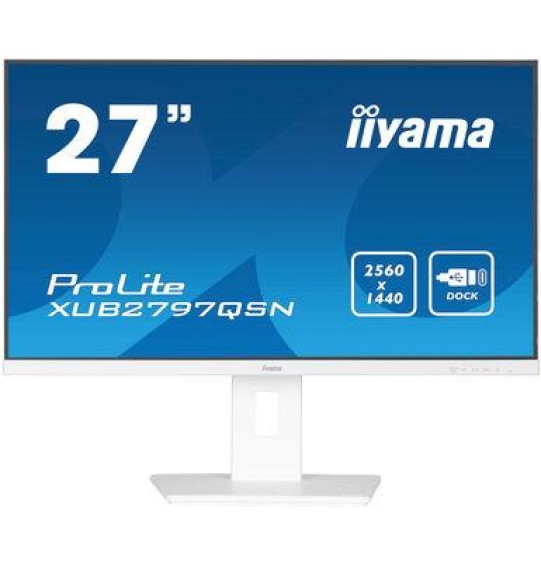 LCD Monitor | IIYAMA | 27" | Business | Panel IPS | 2560x1440 | 16:9 | 100Hz | Matte | 1 ms | Speakers | Swivel | Pivot | Height adjustable | Tilt | Colour White | XUB2797QSN-W1