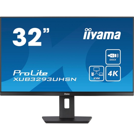 LCD Monitor | IIYAMA | XUB3293UHSN-B5 | 32" | 4K | Panel IPS | 3840x2160 | 16:9 | Matte | 5 ms | Speakers | Swivel | Height adjustable | Tilt | Colour Black | XUB3293UHSN-B5