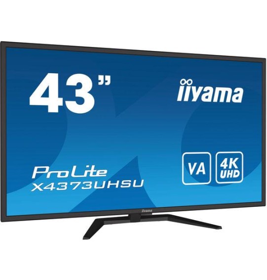 LCD Monitor | IIYAMA | 43" | 4K | Panel VA | 3840x2160 | 16:9 | 60Hz | Matte | 3 ms | Speakers | Tilt | Colour Black | X4373UHSU-B1