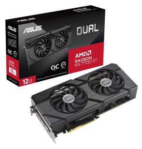 Graphics Card | ASUS | AMD Radeon RX 7700 XT | 12 GB | GDDR6 | 192 bit | PCIE 4.0 16x | Dual Slot Fansink | 1xHDMI | 3xDisplayPort | DUAL-RX7700XT-O12G