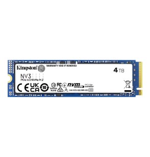 SSD | KINGSTON | NV3 | 4TB | M.2 | PCIE | 3D NAND | Write speed 5000 MBytes/sec | Read speed 6000 MBytes/sec | MTBF 200000 hours | SNV3S/4000G