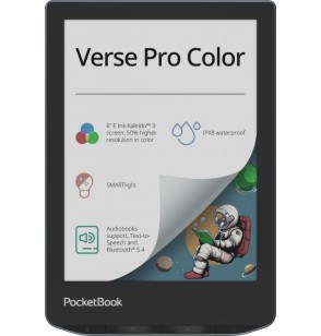 E-Reader | POCKETBOOK | Verse Pro Color | 6" | 1072x1448 | 1xUSB-C | Wireless LAN | Bluetooth | Dark Blue | PB634K3-1-WW