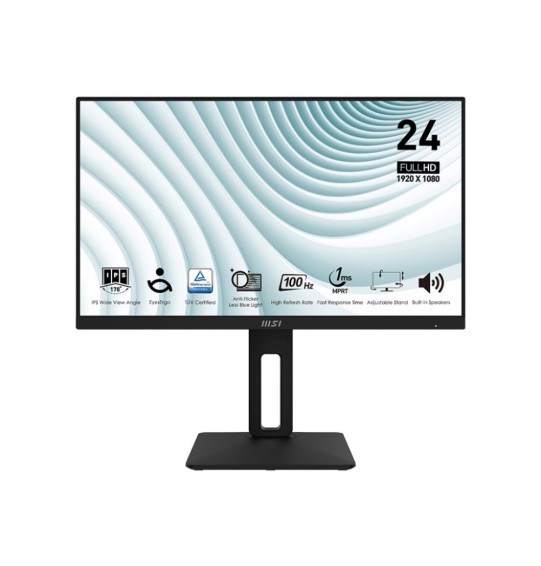 LCD Monitor | MSI | PRO MP242AP | 23.8" | Business | Panel IPS | 1920x1080 | 16:9 | 100Hz | 1 ms | Swivel | Pivot | Height adjustable | Tilt | Colour Black | PROMP242AP