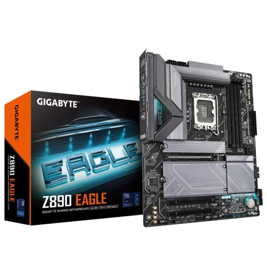 Mainboard | GIGABYTE | Intel Z890 | LGA1851 | ATX | Memory DDR5 | Memory slots 4 | 2xPCI-Express 4.0 4x	 | 1xPCI-Express 5.0 16x | 4xM.2 | 1xDisplayPort | 4xUSB 2.0 | 5xUSB 3.2 | 1xUSB-C | 1xRJ45 | 3xAudio port | Z890EAGLE