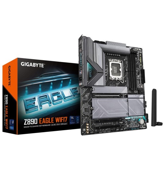 Mainboard | GIGABYTE | Intel Z890 | LGA1851 | ATX | Memory DDR5 | Memory slots 4 | 2xPCI-Express 4.0 4x	 | 1xPCI-Express 5.0 16x | 4xM.2 | 1xDisplayPort | 4xUSB 2.0 | 5xUSB 3.2 | 1xUSB-C | 1xRJ45 | 3xAudio port | Z890EAGLEWIFI7