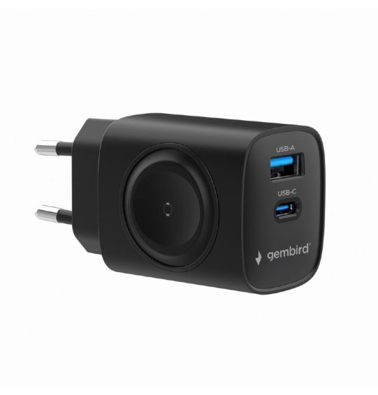 CHARGER USB 2IN1 20W 2PORT/TA-UC-PDQCW20-01-BK GEMBIRD