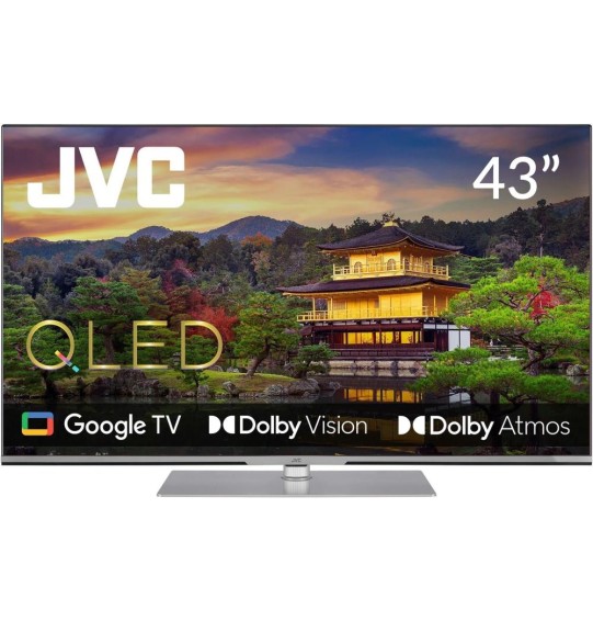 TV Set | JVC | 43" | 4K/Smart | QLED | 3840x2160 | Wireless LAN | Bluetooth | Google TV | Silver | LT-43VGQ840P