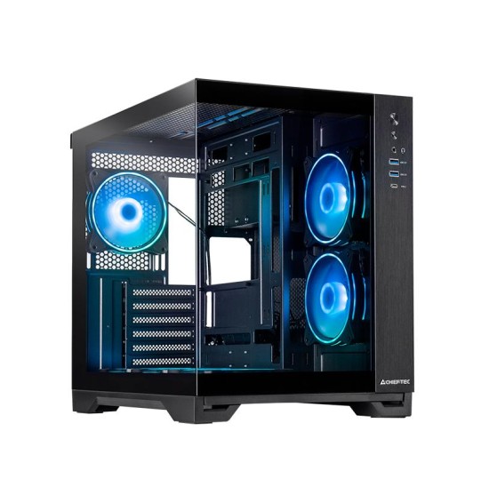 Case | CHIEFTEC | VISIO GM-30B-TG-OP | MidiTower | Case product features Transparent panel | Not included | ATX | MicroATX | MiniITX | Colour Black | GM-30B-TG-OP