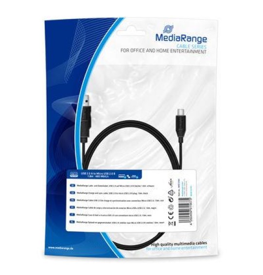 CABLE USB2.0 TO MICRO-USB 1.8M/MRCS184 MEDIARANGE