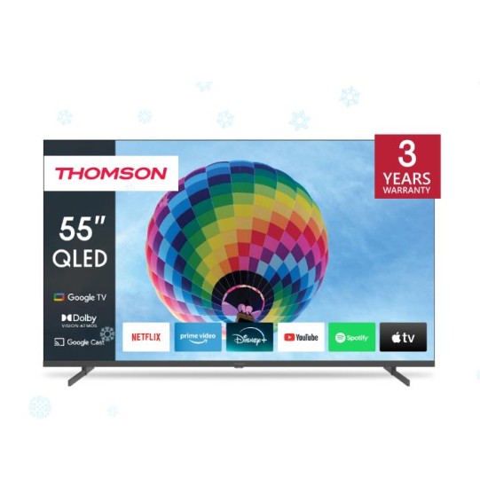 TV Set | THOMSON | 55" | 4K/Smart | QLED | 3840x2160 | Wireless LAN | Bluetooth | Google TV | Dark Grey | 55QG4S14