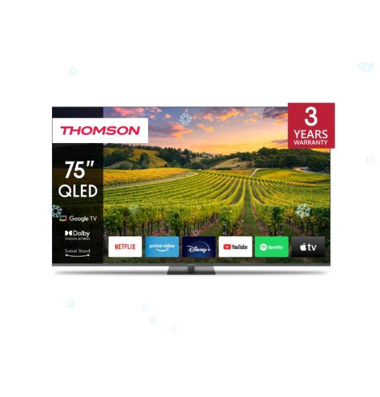 TV Set | THOMSON | 75" | 4K/Smart | QLED | 3840x2160 | Bluetooth | Google TV | 75QG5C14