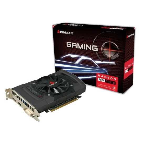 Graphics Card | BIOSTAR | AMD Radeon RX 550 | 4 GB | GDDR5 | 128 bit | PCIE 3.0 16x | GPU 1100 MHz | Single Slot Fansink | 1xDVI-D | 1xHDMI | 1xDisplayPort | VA5505RF41