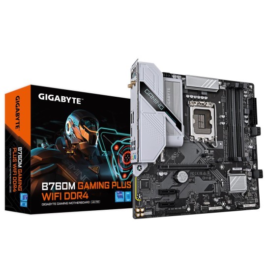 Mainboard | GIGABYTE | Intel B760 Express | LGA1700 | Micro-ATX | Memory DDR4 | Memory slots 4 | 2xPCI-Express 3.0 1x | 1xPCI-Express 4.0 16x | 2xM.2 | 1xHDMI | 1xDisplayPort | 2xUSB 2.0 | 1xUSB 3.2 | 1xUSB-C | 1xPS/2 | 1xOptical S/PDIF | 1xRJ45 | 3xAudio