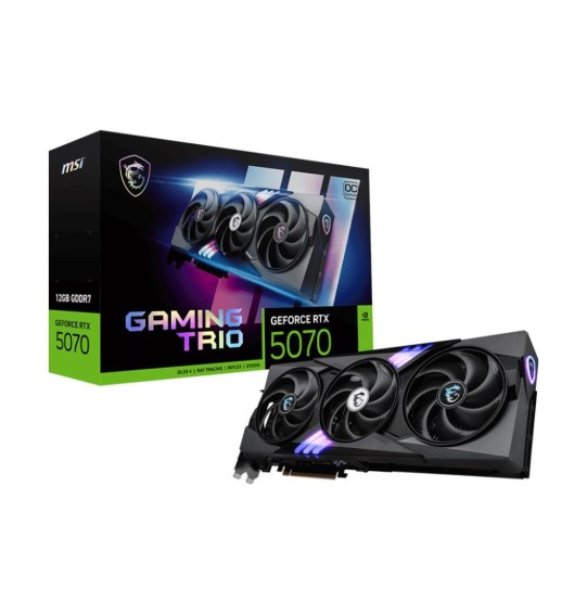 Graphics Card | MSI | NVIDIA GeForce RTX 5070 | 12 GB | GDDR7 | 192 bit | PCIE 5.0 16x | Triple slot Fansink | 1xHDMI | 3xDisplayPort | RTX507012GGAMTRIOOC