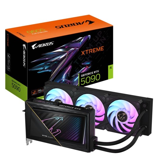 Graphics Card | GIGABYTE | NVIDIA GeForce RTX 5090 | 32 GB | GDDR7 | 512 bit | PCIE 5.0 16x | GPU 2655 MHz | Water cooling | 1xHDMI | 3xDisplayPort | GV-N5090AORUSXW-32GD1.0