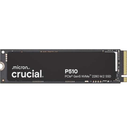 SSD | CRUCIAL | P510 | 1TB | M.2 | PCIe Gen5 | NVMe | TLC | Write speed 9500 MBytes/sec | Read speed 11000 MBytes/sec | TBW 600 TB | CT1000P510SSD8