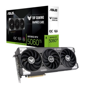 Graphics Card | ASUS | NVIDIA GeForce RTX 5060 Ti | 16 GB | GDDR7 | 128 bit | PCIE 5.0 16x | Triple slot Fansink | 1xHDMI | 3xDisplayPort | TUF-RTX5060TI-O16GGAMING