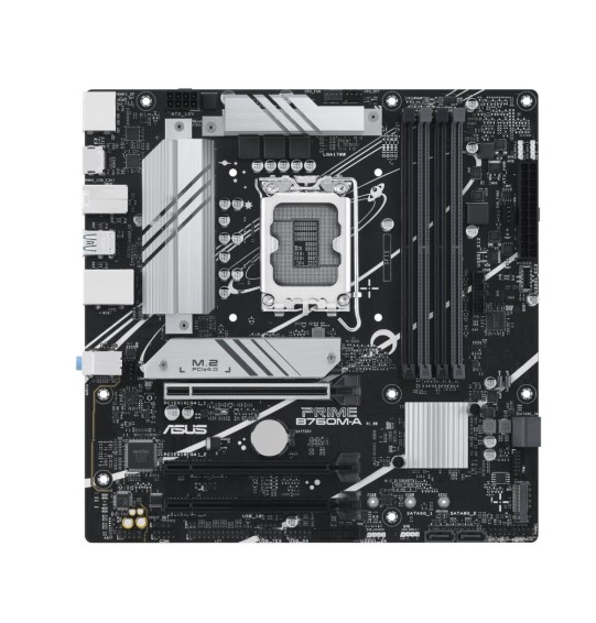 Mainboard | ASUS | Intel B760 Express | LGA1700 | Micro-ATX | Memory DDR5 | Memory slots 4 | 2xPCI-Express 4.0 16x | 2xM.2 | 1xHDMI | 2xDisplayPort | 4xUSB 2.0 | 2xUSB 3.2 | 1xPS/2 | 1xRJ45 | 3xAudio port | PRIMEB760M-A-CSM