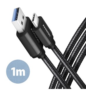 CABLE USB-C TO USB3.2 1M/BLACK BUCM3-AM10AB AXAGON