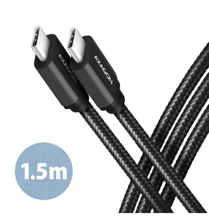 CABLE USB-C TO USB-C 1.5M 60W/BLACK BUCM3-CM15AB AXAGON