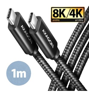 CABLE USB-C TO USB-C 1M 100W/8K BLACK BUCM432-CM10AB AXAGON