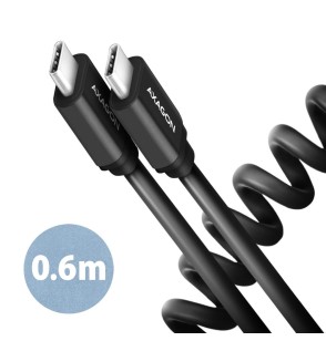 CABLE USB-C TO USB-C 0.6M 60W/TWISTER BLK BUCM-CM10TB AXAGON