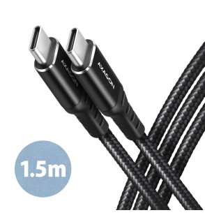 CABLE USB-C TO USB-C 1.5M 60W/HQ BLACK BUCM-CM15AB AXAGON