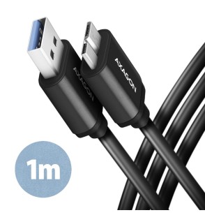 CABLE USB3.2 TO MICRO-B 1M/SPEED BLK BUMM3-AM10AB AXAGON