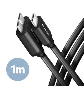 CABLE USB-C TO MICRO-B 1M/SPEED BLK BUMM3-CM10AB AXAGON