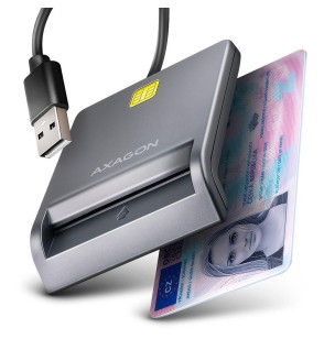 CARD READER FLAT SMARTCARD/ID/USB2.0 1.3M CRE-SM3T AXAGON