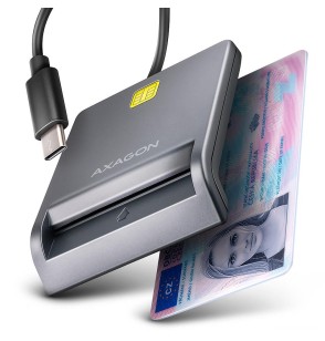 CARD READER FLAT SMARTCARD/ID/USB-C 1.3M CRE-SM3TC AXAGON