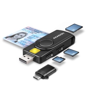 CARD READER USB-C+USB2.0 4SLOT/SMARTCARD CRE-SMP2A AXAGON