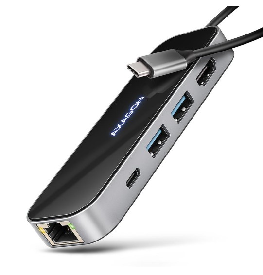 I/O HUB USB-C 6IN1/GLASS 0.2M HMC-6GLN AXAGON