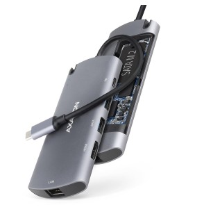 I/O HUB USB-C 6IN1 SATA M.2/0.18M HMC-6M2 AXAGON