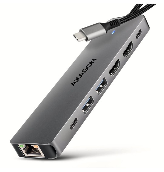 I/O HUB USB-C 7IN1 DUAL 4K/0.15M HMC-7HX2 AXAGON