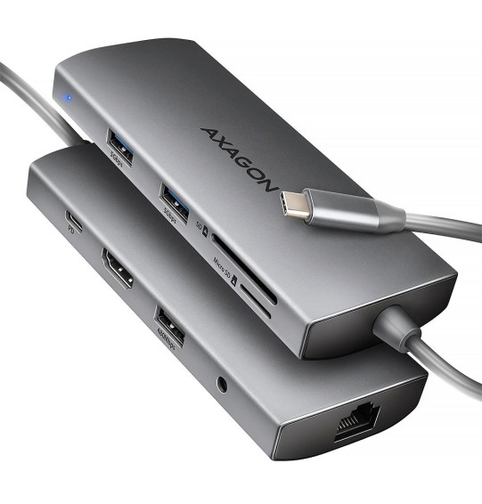 I/O HUB USB-C 9IN1 5GBPS/0.2M HMC-8HLSA AXAGON