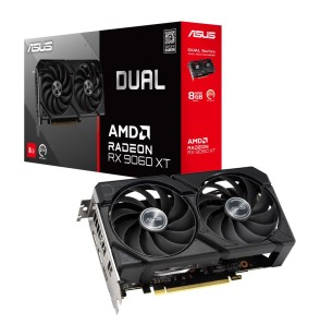 Graphics Card | ASUS | AMD Radeon RX 9060 XT | 8 GB | GDDR6 | 128 bit | PCIE 5.0 16x | GPU 2550 MHz | Dual Slot Fansink | 1xHDMI | 2xDisplayPort | DUAL-RX9060XT-8G