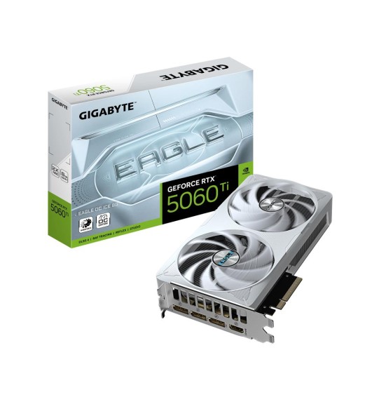 Graphics Card | GIGABYTE | NVIDIA GeForce RTX 5060 Ti | 8 GB | GDDR7 | 128 bit | PCIE 5.0 16x | GPU 2617 MHz | Dual Slot Fansink | 1xHDMI | 3xDisplayPort | GV-N506TEAGLEOCICE-8GD