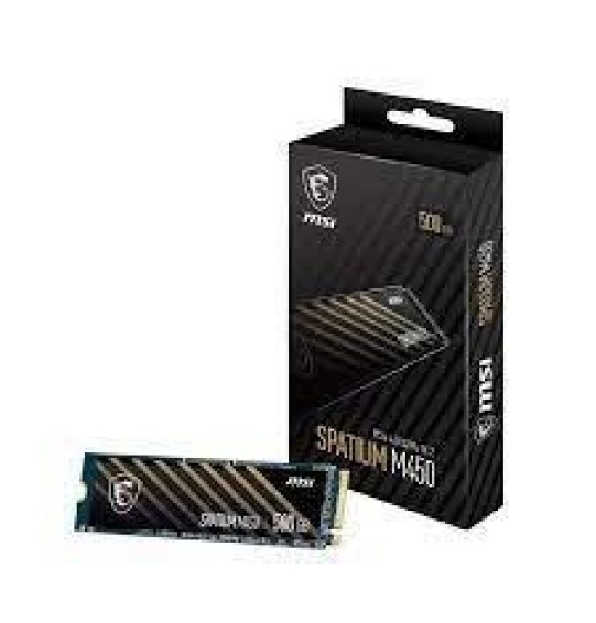 SSD | MSI | SPATIUM M450 | 500GB | M.2 | PCIe Gen4 | NVMe | 3D NAND | Write speed 2300 MBytes/sec | Read speed 3600 MBytes/sec | 2.15mm | TBW 300 TB | MTBF 1500000 hours | S78-440K380-P83