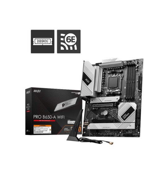 Mainboard | MSI | AMD B650 | SAM5 | ATX | Memory DDR5 | Memory slots 4 | 1xPCI-Express 3.0 1x | 1xPCI-Express 4.0 2x | 1xPCI-Express 4.0 16x | 3xM.2 | 1xHDMI | 1xDisplayPort | 2xUSB 2.0 | 7xUSB 3.2 | 1xUSB-C | 1xOptical S/PDIF | 1xRJ45 | 3xAudio port | PR