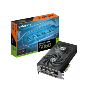 Graphics Card | GIGABYTE | NVIDIA GeForce RTX 5060 | 8 GB | GDDR7 | 128 bit | PCIE 5.0 16x | GPU 2550 MHz | Dual Slot Fansink | 1xHDMI | 3xDisplayPort | GV-N5060EAGLEOC-8GD